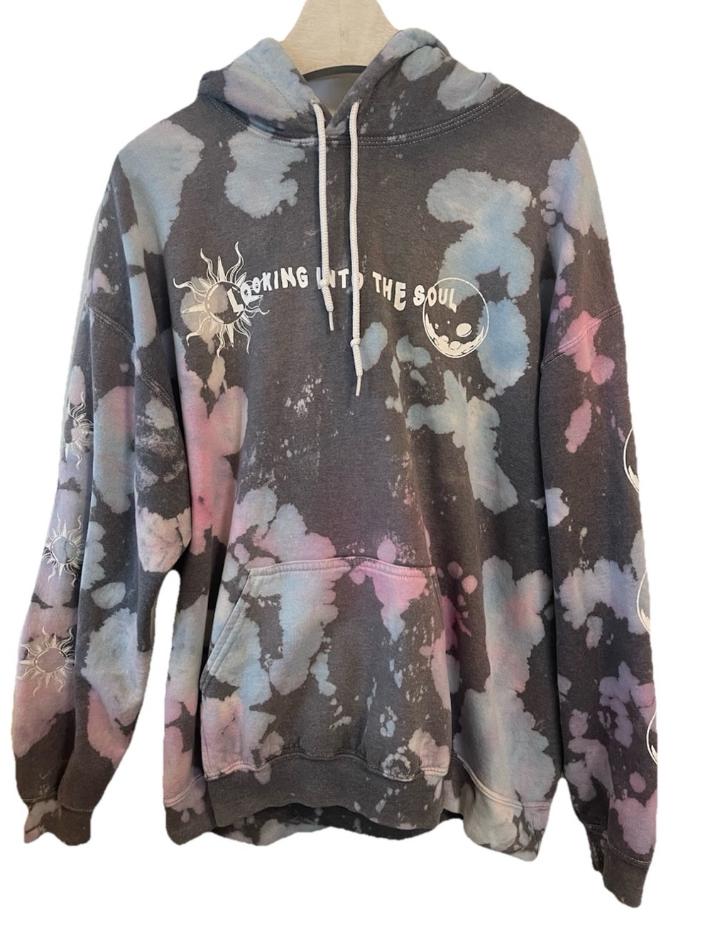 Urban Outfitters Hoodie Sweatshirt Medium Inspirational Unique Bleach Tie Dye